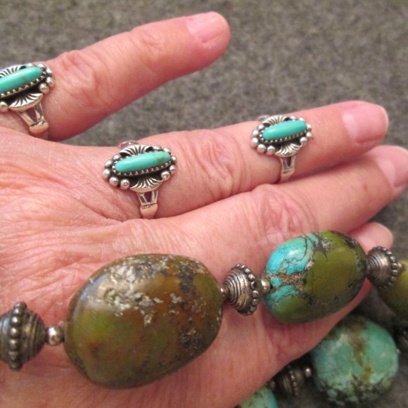 Dainty Native American Sterling Silver & Turquoise Ring, Southwestern,925 ring - Picture 7 of 11